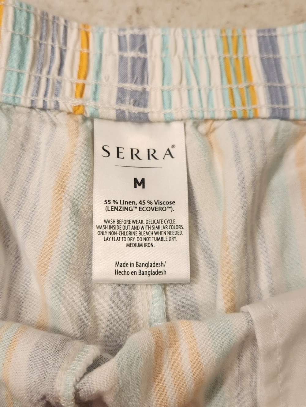Womens Serra Shorts Comfy Lounge‎ Size M Striped Multicolor #II1375 - Picture 2 of 5